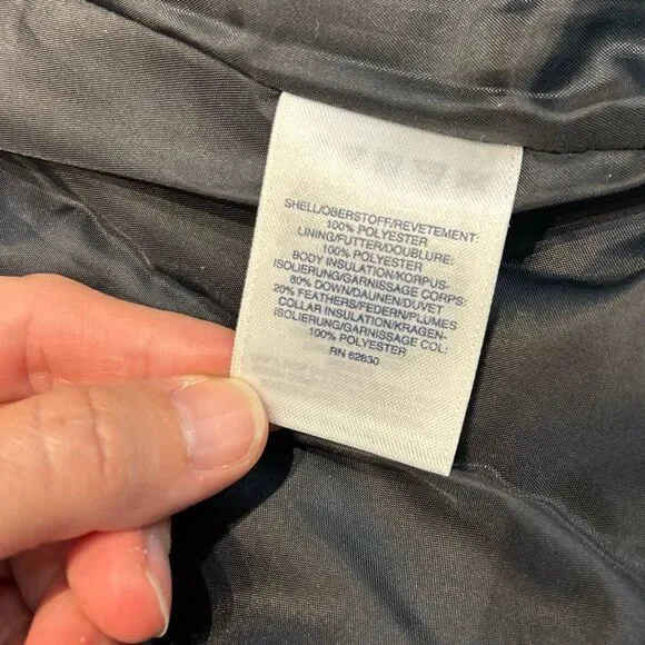 Lands' End Puffer Vest Womens Sz Small 6-8 Black White Houndstooth Check Zip Fro - Picture 6 of 8